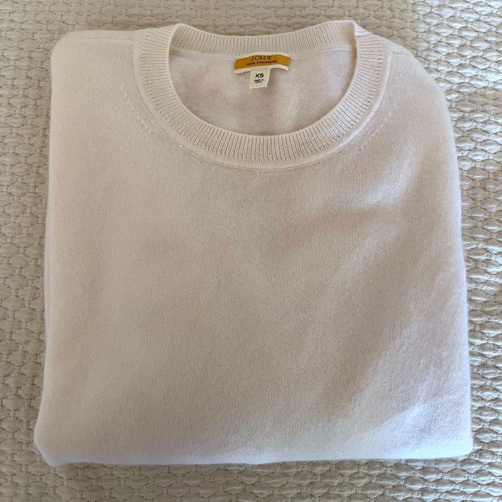 White Jcrew Cashmere Sweater